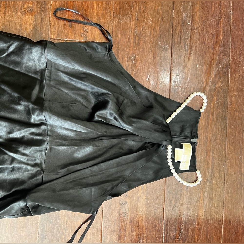Silk Michael Kors size small top with a faux pearl necklace design